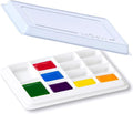 Ceramic Paint Palette with Lid,13-Well Porcelain Watercolor Mixing Tray for Acrylic, Oil, Gouache & Watercolor Paints, White Porcelain Palette with Plastic Cover