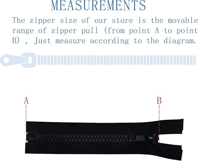 ANPURZII 2PCS #5 52 Inch Black Separating Jacket Zippers for Sewing Coats, Molded Plastic Bulk Zippers(Black 52" 2PCS)