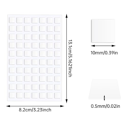 JANYUN 560 Pcs Double Sided Sticky Dots Removable Square Putty Clear Double Sided Tape for Crafts No Trace Sticky Tack Adhesive Tape (Square10 mm)
