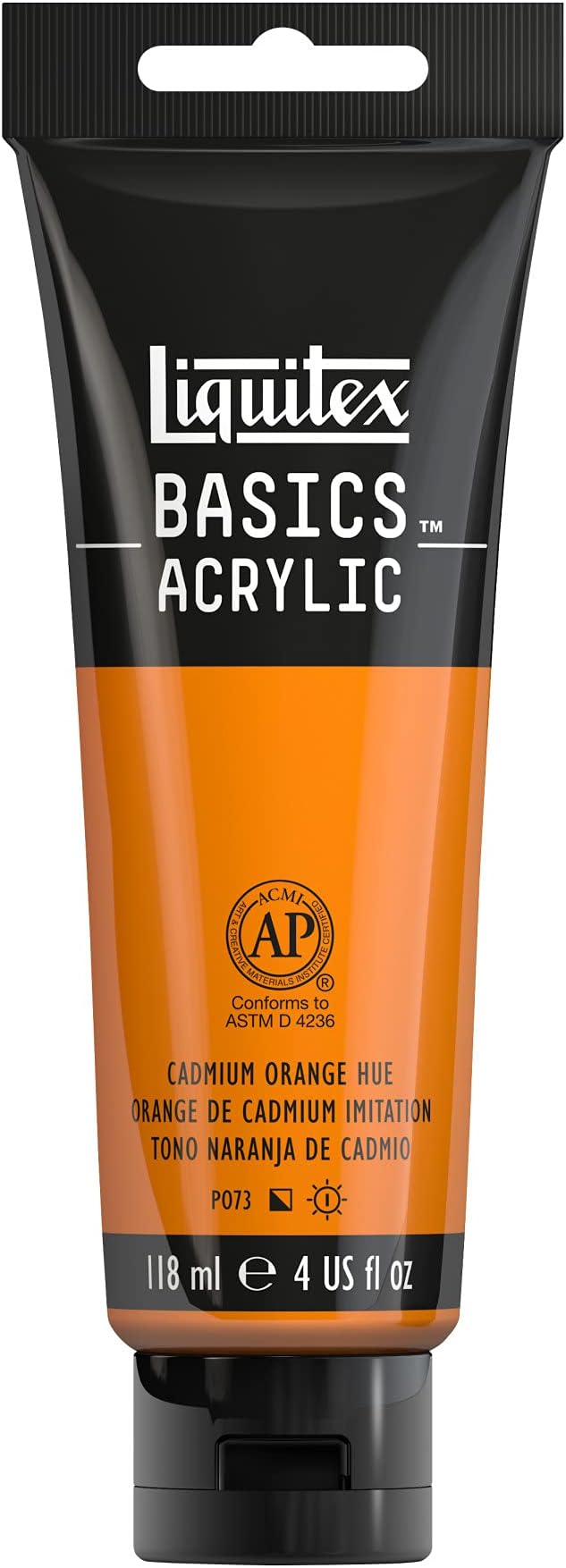Liquitex BASICS Acrylic Paint, 118ml (4-oz) Tube, Cadmium Orange Hue