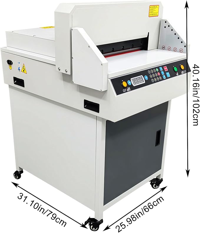 Electric Numerical Control Paper Cutter 17.72'' Automatic Guillotine Paper Trimmer Heavy Duty Commercial Cutting Machine Max Cutting Thickness 1.97''/5cm 110V 750W