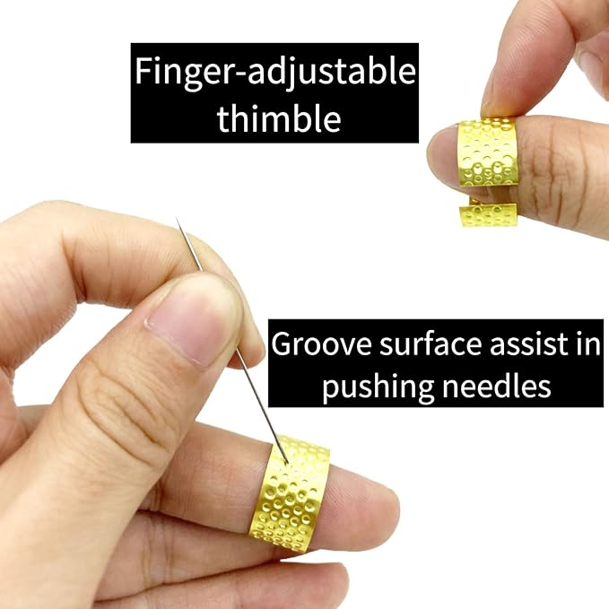 37pcs Sewing Kit Set,5 Size Big Eye Steel Needles for DIY Hand Sewing Tools with Easy Thread Needles,Thimble,Seam Ripper and Leather Bag for Beginners,Household