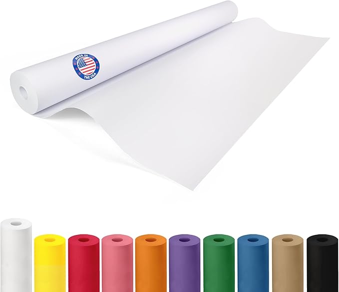 Extra White Offset Kraft Paper Roll 36" x 2160" (180 ft) – USA-Made 50lb Premium Eco Paper, Brighter-Than-Standard White – Ideal for Packing, Wrapping, Arts & Crafts, School Projects by IDL Packaging