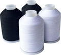 Sewing Thread 4 Colors Set 40s/2 for Sewing Machine，Quilting，Hand Sewing Total 4000yards （2 White&2 Black）