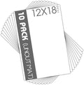 Mat Board Center, Pack of 10 12x18 White Uncut Mat Boards, Acid-Free Backing Matte Boards for Frames, Prints, Photos, Pictures