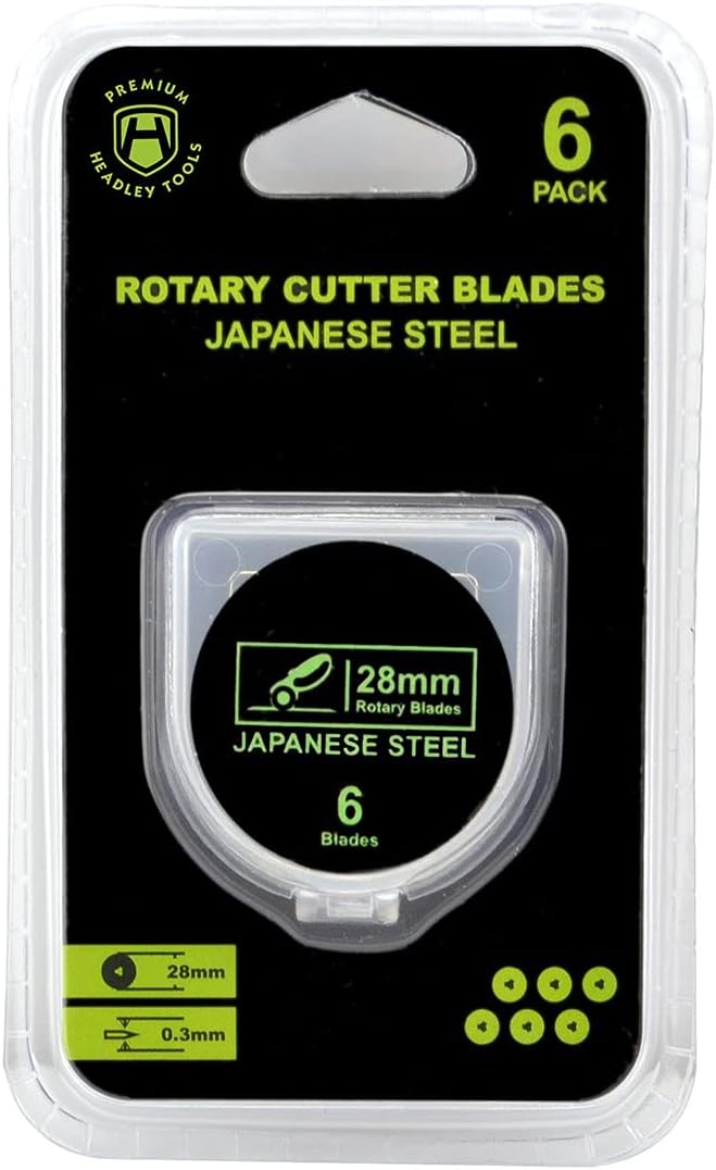 HEADLEY TOOLS 28mm Rotary Cutter Blades 10 Pack Fits Olfa, Fiskars, Replacement Rotary Blade for Arts Crafts Quilting Scrapbooking Sewing, Sharp and Durable