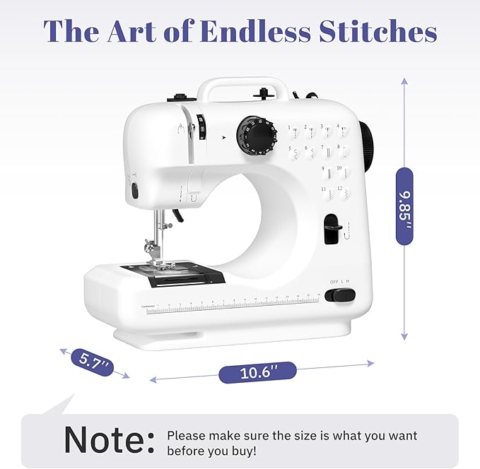 Beginner Sewing Machine, 12 Built-in Stitches with Foot Pedal, 2-Speed Control, Portable Mini Sewing Machine for Home Travel Use & Sewing Enthusiasts (black)