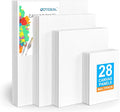 GOTIDEAL Canvas Boards for Painting Multi Pack, Primed 5x7, 8x10, 9x12, 11x14 Set of 28, White Blank Canvas Panel- 100% Cotton Artist Canvases Pack for Acrylic, Oil, Watercolor
