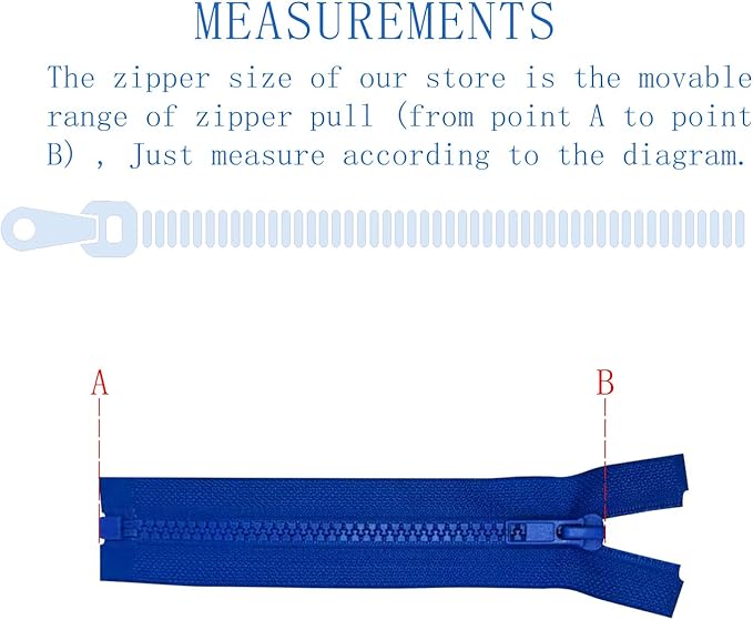 ANPURZII 3PCS #5 60 Inch Ocean Blue Separating Jacket Zippers for Sewing Coats, Molded Plastic Bulk Zippers(Oceanblue 60" 3PCS)