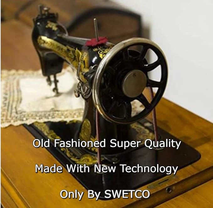 SEWTCO Real Leather Sewing Machine Belt - 71" x 3/16" Treadle with Hook for Singer/Jones Machines