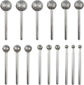 1/8 Shank Diamond Grinding Burr Drill Bit Ball Shape Diamond Rotary Bit,15pcs 36# Course Burrs Set Mounted Points Bit Universal Fitment Rotary Tool for Stone Carving, DIY,Polishing, Engraving