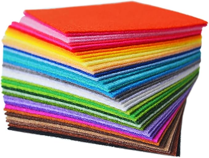 Felt Sheets, 40 Pcs 12 X 12 inches (30 X 30cm) 1mm Thick Soft Felt Fabric Sheet, DIY Craft Sewing Pre-Cut Quilt Squares, Premium Colorful Hard Fabric Sheets for Handmade Crafting& DIY Projects.