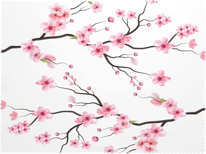 Cherry Blossom Rectangle Tablecloth Pink Branch Tree Japan Blooming Flowers Table Cloth Dining Table Cover for Home Kitchen Restaurant Party Buffet Picnic 54 x 72 Inch