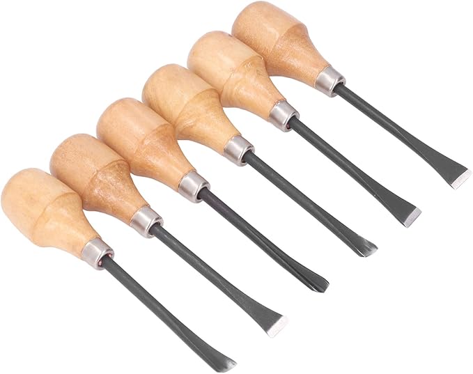 Culnflun Wood Carving Chisel Set Kit, Sculpture Hand Tools, DIY Hemispherical Handle, Craft Accessories for Art
