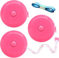 Tape Measure 150 cm 60 Inch Push Button Tape Body Measuring Soft Retractable for Sewing Double-Sided Tailor Cloth Ruler (Pink) 3 Pack by BUSHIBU