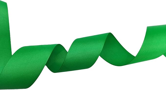 One Roll 50 Yards Soild Green Grosgrain Ribbon 1 1/2 inch Flower Bouquets Ribbons-1.5 inch Thick Gift Wrapping Ribbon-DIY Crafts Bow Hair Headband Accessories Ribbons #553(38mm)