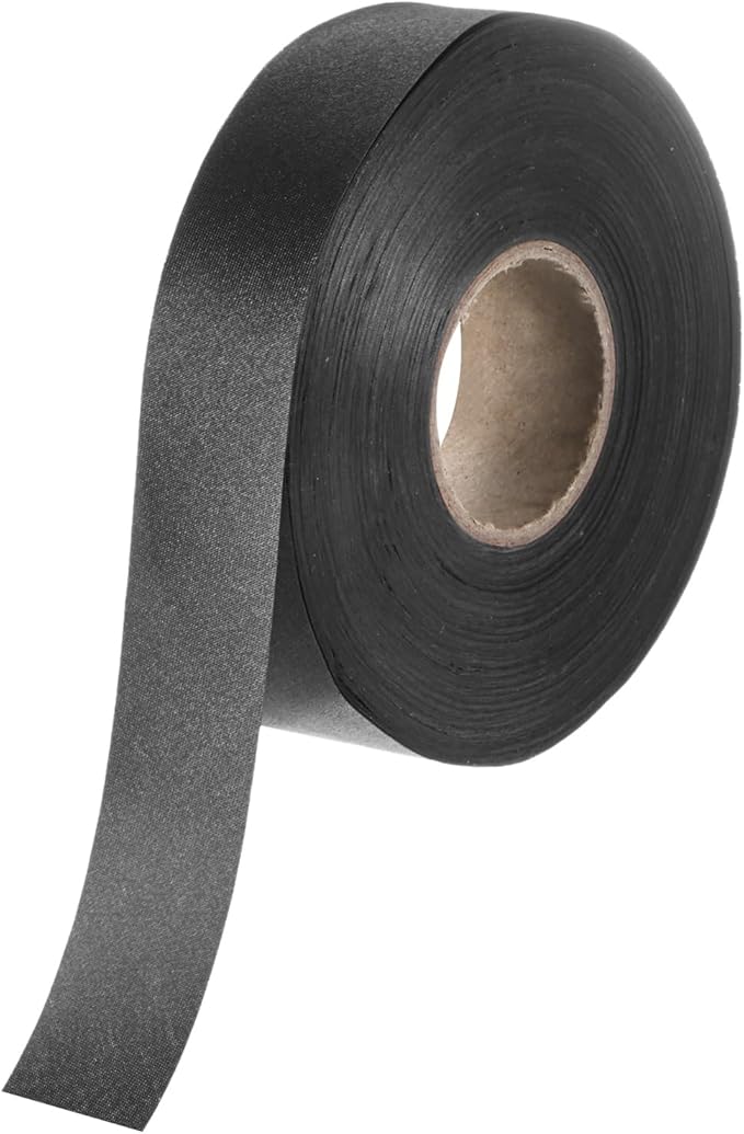 M METERXITY 1-Pack Extra Wide Single Fold Bias Tape, 1 Inch x 55 Yards Satin Bias Tape for Sewing/Seaming/Quilting/Hemming/DIY Crafts/Quilt Binding [Black]