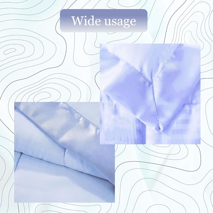 Light Blue Satin Blanket Binding 2 Inch x 4 3/4 Yards Single Fold Tape for Quilt Edging Blue Smooth Finish Easy to Sew On Durable Trim Material Ideal for Blanket Crafts DIY Projects Sewing
