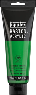Liquitex BASICS Acrylic Paint, 250ml (8.5-oz) Tube, Light Green Permanent