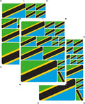 vmcoatdu Tanzania Flag Laser Printing Sticker 3 Pcs Decal in Multiple Sizes Stickers (Green Tanzania)