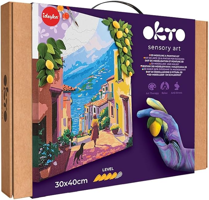 OKTO Art Kit Lemon Weekend | Arts & Crafts DIY Painting with Modeling Claу | Claу Kit for Painting | Painting Kits for Adults for Home Decoration Clay for Adults