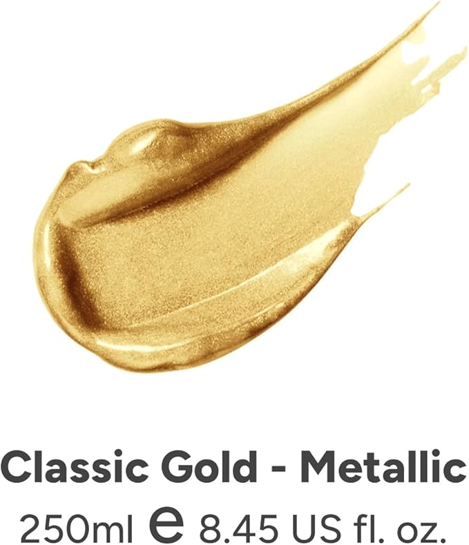 JusArt Acrylic Paint Metallic Gold Tubes(250ml, 8.45oz)，Non-Toxic & Rich Pigment Craft Paints for Canvas Painting, Wood, Fabric, Stone, Ceramics, Art Supplies for Artists, Adults