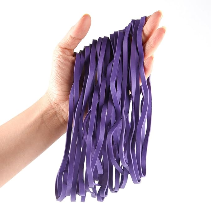 Coopay 120 Pieces Large Rubber Bands Bulk, 8 Inches Heavy Duty Strong Elastic Bands for Office Supply School Home, Securing Trash Can Garbage Cans, File Folders (Purple)