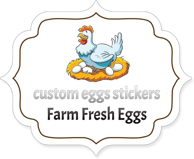 2,2.5,3,3.5,4inch Custom Carton Stickers Labels for Chicken, Personalized Chicken Egg Carton Packaging Sticker Label (Shape 6)