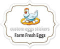 2,2.5,3,3.5,4inch Custom Carton Stickers Labels for Chicken, Personalized Chicken Egg Carton Packaging Sticker Label (Shape 6)