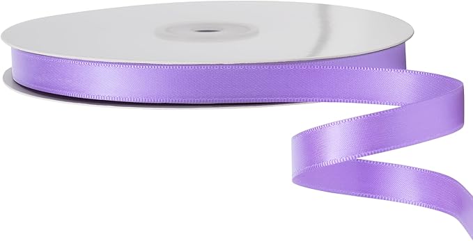 LIUYAXI Light Purple Satin Ribbon, Double Faced 1/2" X Continuous 25 Yards Ribbons Perfect for Gift Wrapping Bows Bouquet Wedding Craft and More