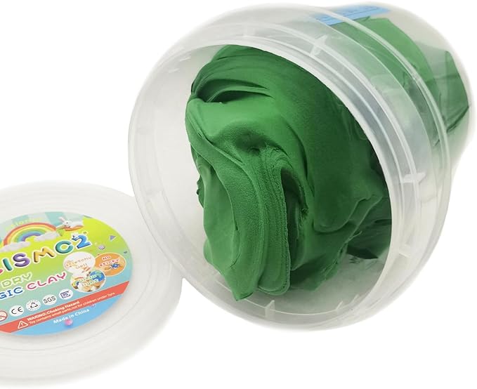 Air Dry Modeling Clay 10.5 oz Ultra Light Magic Clay DIY Moulding Dough Primary Colors Art Craft Kit (Dark Green)