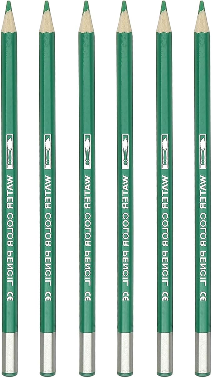 PATIKIL Watercolor Pencil, 6Pcs Water Soluble Pencils for Blending, Coloring, Sketch Drawing, Painting, Emerald Green