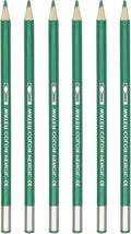 PATIKIL Watercolor Pencil, 6Pcs Water Soluble Pencils for Blending, Coloring, Sketch Drawing, Painting, Emerald Green
