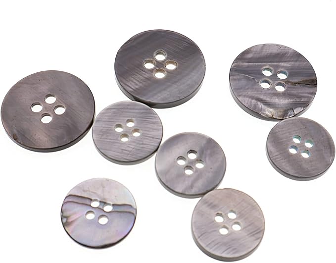 Leekayer 22 Pieces Genuine Mother of Pearl Blazer Buttons Suit Set 20mm 15mm Natural Gray MOP Shell Buttons Bulk for Men (Gray MOP)