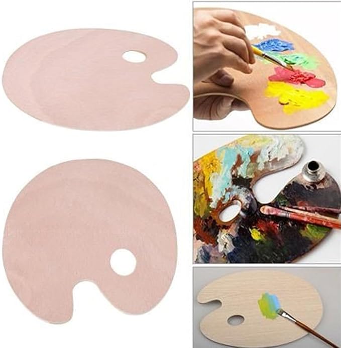 8" X 12" Lagre Wooden Paint Palette Acrylic Paint Palette with Thumb Hole Clear Paint Pallet, Easy Clean Non-Stick Artist Pallet for Oil Watercolor Craft DIY Art Painting Palette(3 Pack)
