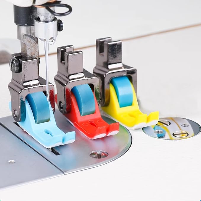 3 Pack Narrow Roller Presser Foot, Roller Presser Foot for Sewing Machine, Leather Roller Presser Foot for Sewing Machine, Narrow Teflon Presser Foot, Narrow Snap on Teflon Presser Foot