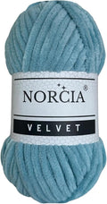 Soft Velvet Chenille Yarn for Crocheting & Knitting - Super Bulky 100g (74.3 yds) Baby Blanket Yarn - Amigurumi & Weaving Craft (Blue, 1 Skein)