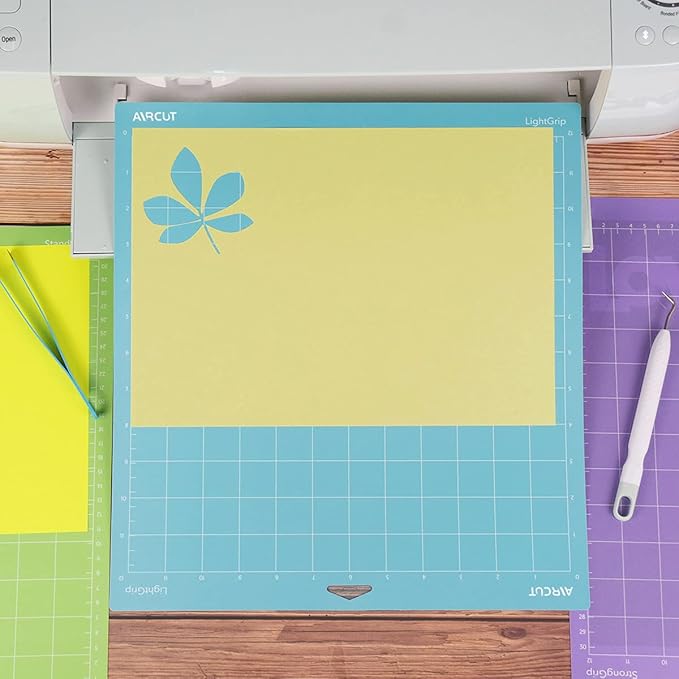AIRCUT Cutting Mat for Cricut Maker 4/Maker 3/Maker/Explore 4/3/Air 2/Air/One, 5 Pack Cutting Mat 12x12 Inch (StandardGrip, LightGrip, StrongGrip, FabricGrip) Variety Mats Quilting Mat