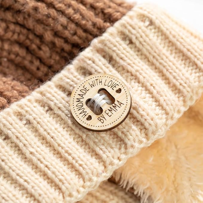callie Personalized Wooden Button, Custom Name Sewing Labels for Handmade Items, Gifts for Mom Grandma Knitting Crafts Crocheting Lovers, 10Pcs - 200Pcs