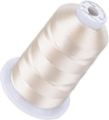 Simthread 5500Yds Embroidery Thread, 5000M High-Yardage 40WT 100% Polyester Thread – 170+ Vivid Colors, High-Speed Rated – Compatible with Brother, Singer, Janome & More - Antique Lace S005