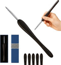 Yarniss 3mm Ergonomic Crochet Hook for Arthritic Hands, Stainless Steel Crochet Needle with Wood Handle, Smooth Glide Yarn Needle for Knitting & Crocheting