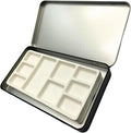 Travel Watercolor Palette, Portable Ceramic Paint Palette with 9 Wells, Empty Wet Palette, Metal Paint Box with Porcelain Palette（Iron Box Style）