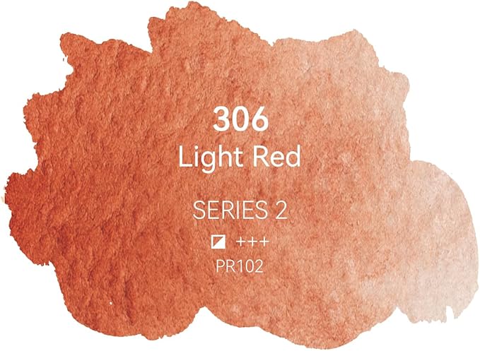 PHOENIX Professional Watercolor Paint - Single Watercolor Half Pan - Light Red 306