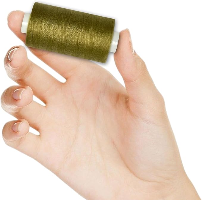 All Purpose Sewing Thread-2 Spools of Hand Polyester Sewing Thread for Sewing Machine for Hand and Machine Sewing(Medium Khaki Green, 2 spools)
