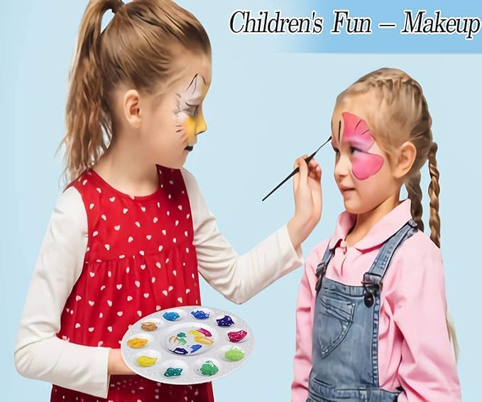100 PCS Paint Tray Palettes for Kids, Plastic Paint Pallet with 10 Wells, inifus Acrylic Artist Paint Tray Palette for Kids, Students to Acrylic Oil Watercolor Craft Supplies DIY Art Painting