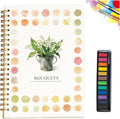 Water Color Workbook, Beginner-Friendly Watercolor Workbook, Watercolor Books, Nature Scenes Paint Set Art Crafts, with 12 Colors Paint Set with Paint Brush (D)