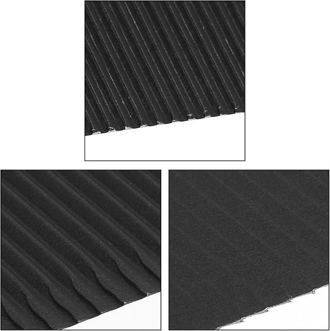 uxcell 10pcs Corrugated Cardboard Paper Sheets,Black,14 inch x 10inch,for Craft and DIY Projects