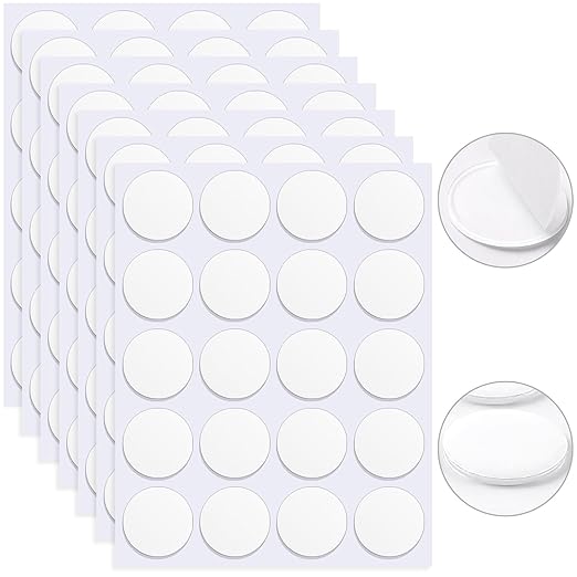 JANYUN 140 Pcs Double Sided Sticky Dots Removable Round Putty Clear Double Sided Tape for Crafts No Trace Sticky Tack Water-Repellent Adhesive Tape (40mm, 140)