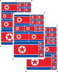 vmcoatdu North Korea Flag Laser Printing Sticker 3 Pcs Decal in Multiple Sizes Stickers (Red North Korea)