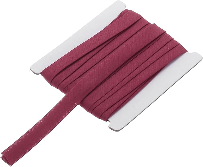 MECCANIXITY 1/2 Inch Double Fold Bias Tape Continuous Bulk Cotton Bias Tape for Sewing Seaming Quilting Hemming Binding Crafts (Wine Red 12 Yards)